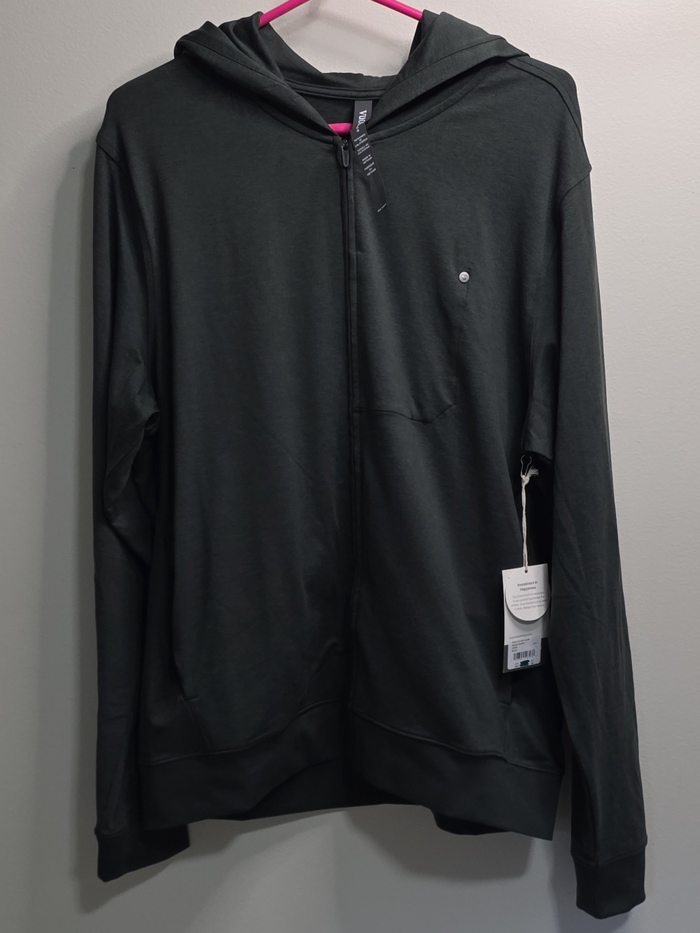 Vuori Men's Dark Green Full-Zip Hoodie